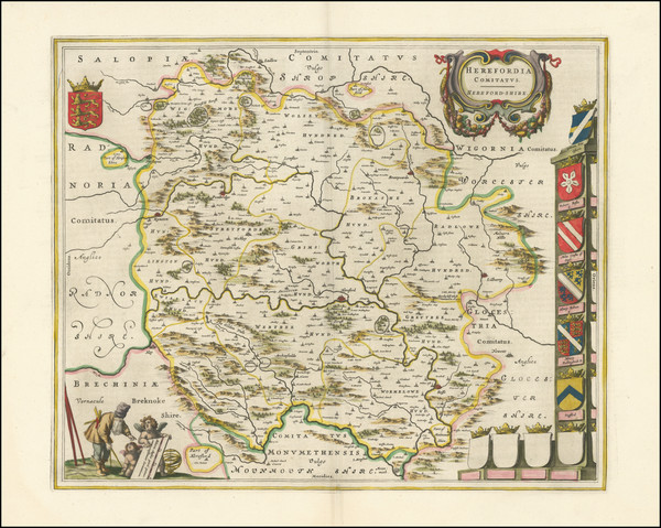 77-British Counties Map By Johannes Blaeu