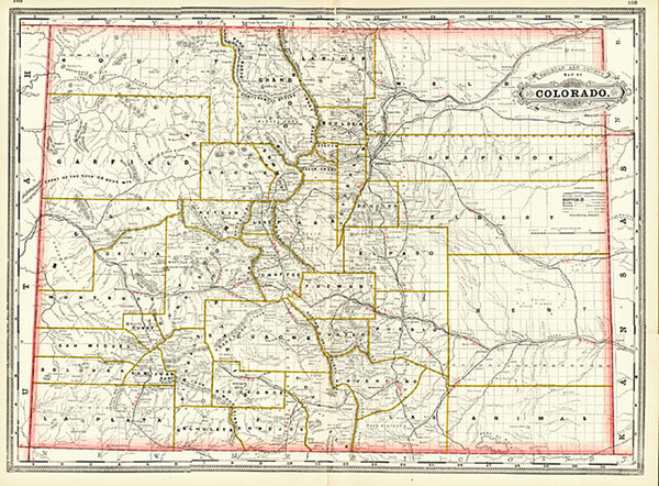 48-Southwest and Rocky Mountains Map By George F. Cram