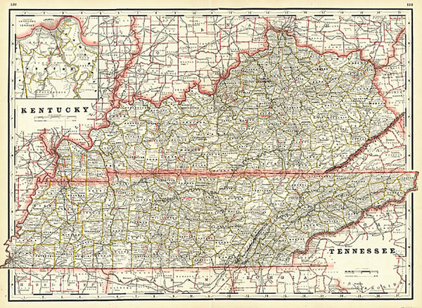 38-South and Southeast Map By George F. Cram