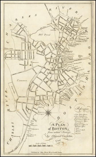 89-Massachusetts and Boston Map By Osgood Carleton