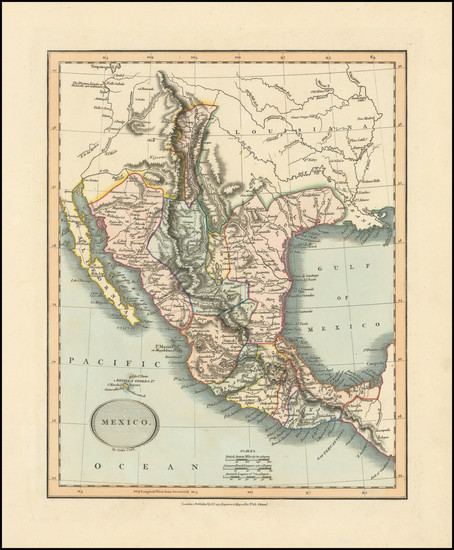 54-Texas, Plains, Southwest, Rocky Mountains, Mexico and California Map By John Cary