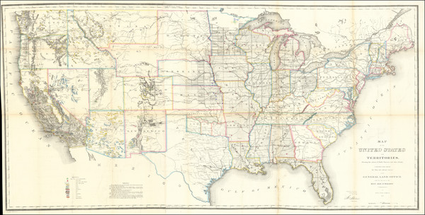 85-United States Map By U.S. General Land Office