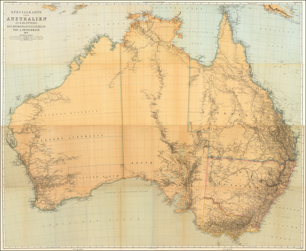 64-Australia Map By Augustus Herman Petermann