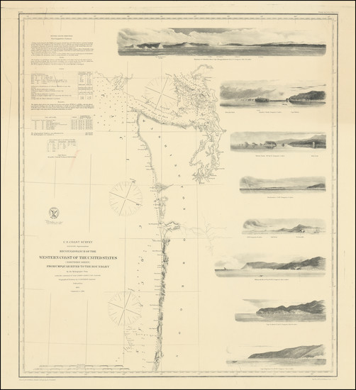 20-Oregon and Washington Map By United States Coast Survey