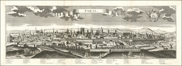 60-Paris and Île-de-France Map By Friederich Bernhard Werner