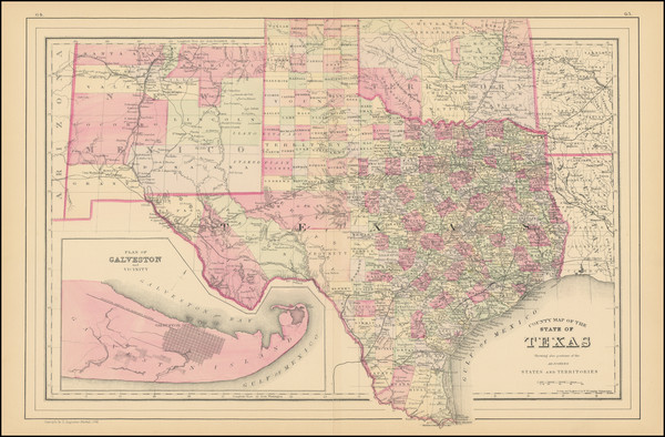 15-Texas and Oklahoma & Indian Territory Map By O.W. Gray