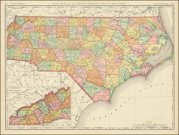 56-North Carolina Map By Rand McNally & Company