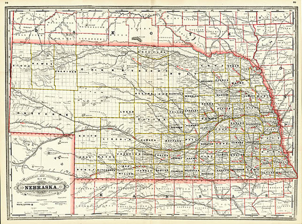 57-Midwest Map By George F. Cram