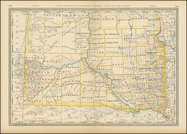 36-South Dakota Map By William Rand  &  Andrew McNally