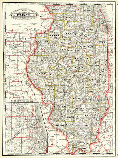 76-Midwest Map By George F. Cram