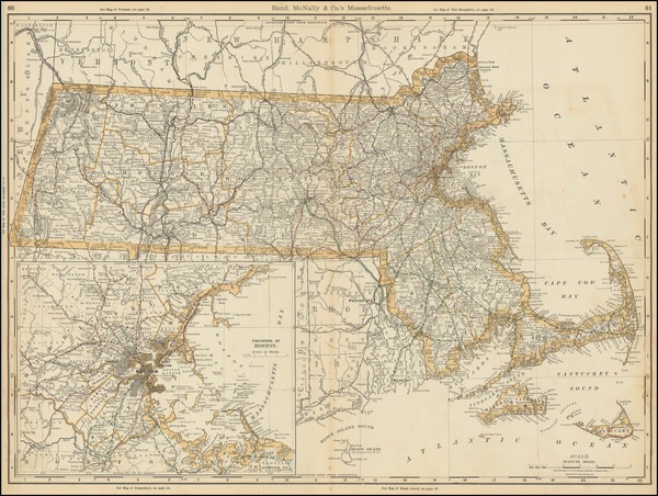 94-Massachusetts Map By Rand McNally & Company