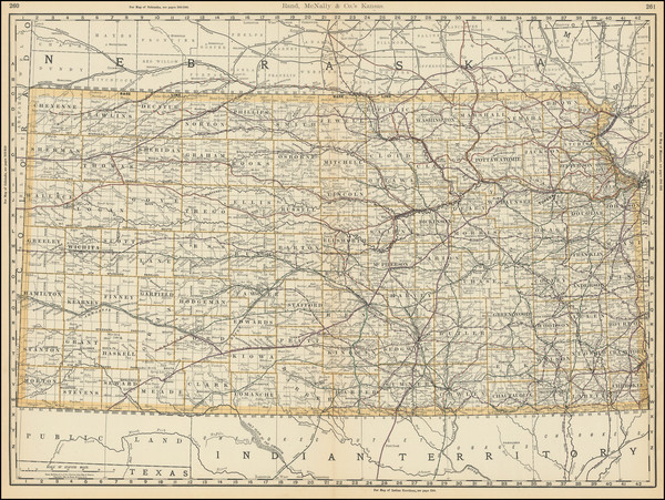 61-Kansas Map By Rand McNally & Company