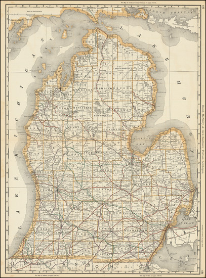 9-Michigan Map By Rand McNally & Company