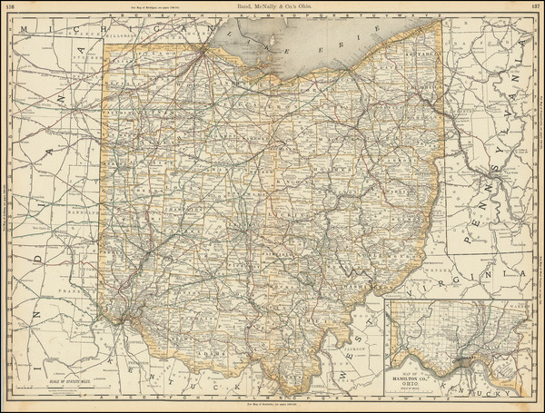 91-Ohio Map By Rand McNally & Company