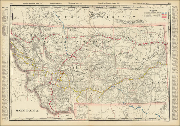 18-Montana Map By George F. Cram