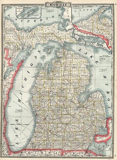 34-Midwest Map By George F. Cram