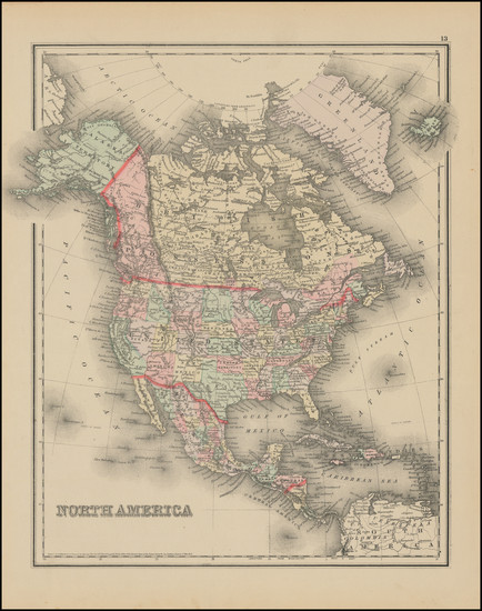 85-North America Map By O.W. Gray