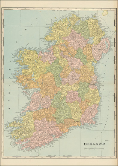 21-Ireland Map By George F. Cram