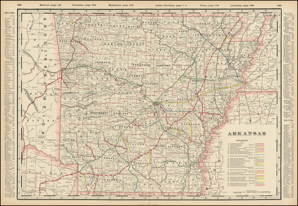 48-Arkansas Map By George F. Cram