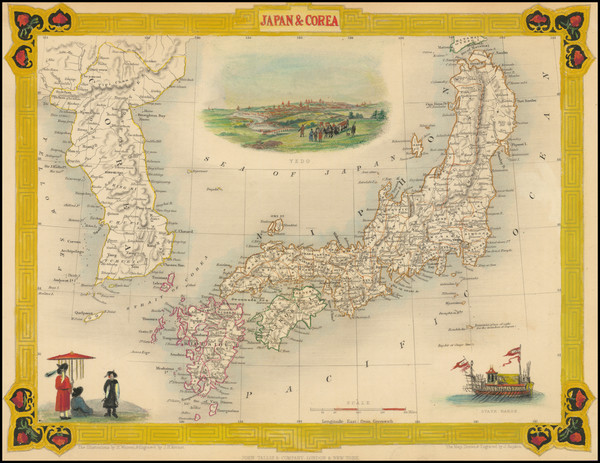 62-Japan and Korea Map By John Tallis