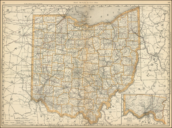 90-Ohio Map By Rand McNally & Company