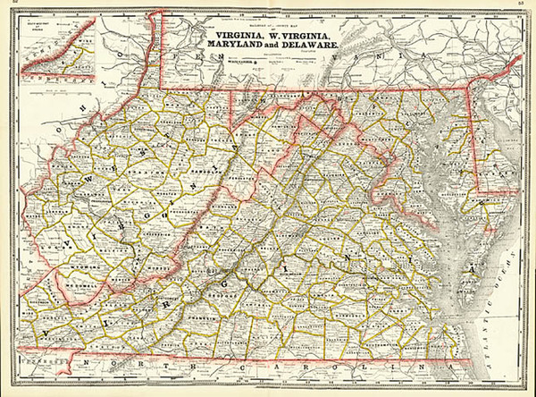 86-Mid-Atlantic and Southeast Map By George F. Cram