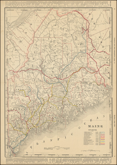 8-Maine Map By George F. Cram