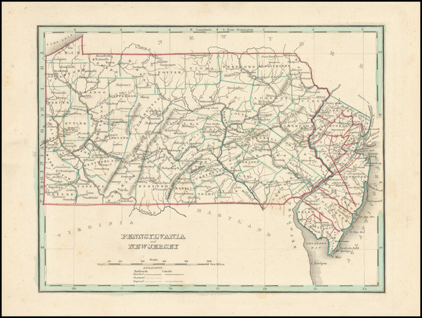 10-New Jersey and Pennsylvania Map By Thomas Gamaliel Bradford