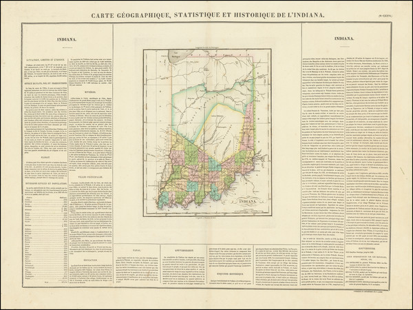 27-Indiana Map By Jean Alexandre Buchon