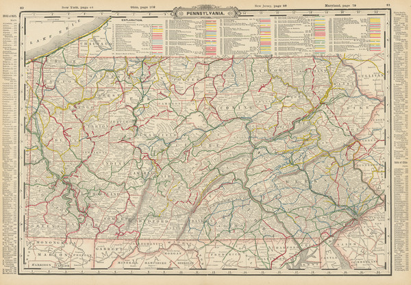 44-Pennsylvania Map By George F. Cram