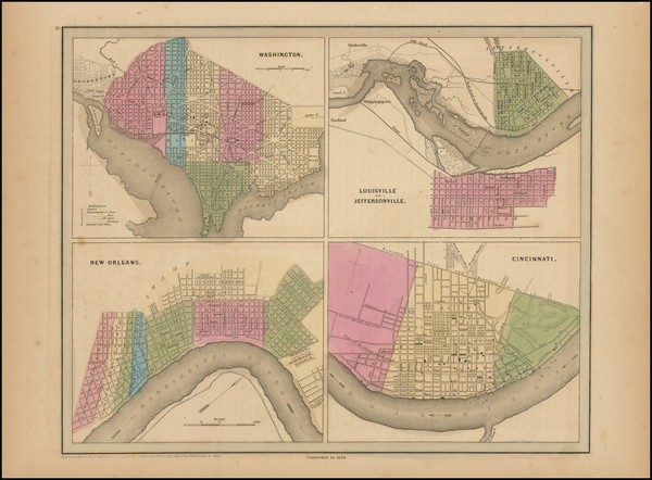 12-Washington, D.C., Louisiana, Kentucky and Ohio Map By Thomas Gamaliel Bradford