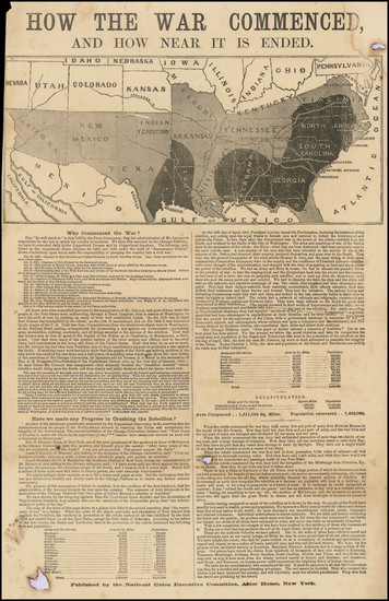 1-South and Civil War Map By National Union Party