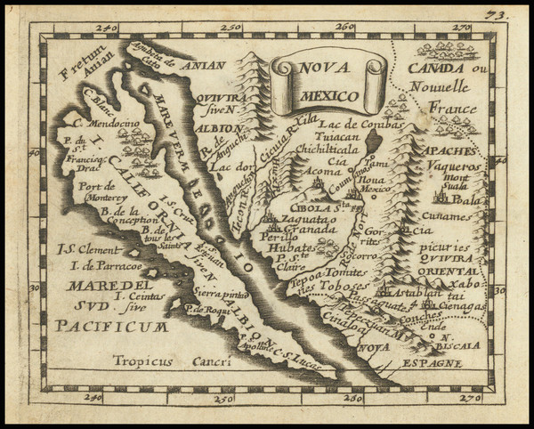 69-Southwest, Mexico, Baja California, California and California as an Island Map By Pierre Du Val