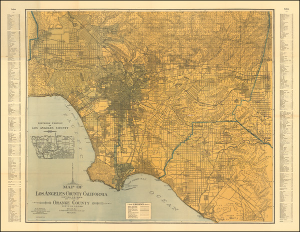 88-Los Angeles Map By Rand McNally & Company