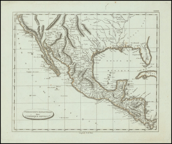 22-Texas, Southwest, Rocky Mountains and California Map By John Pinkerton / Jean-Nicolas Buache