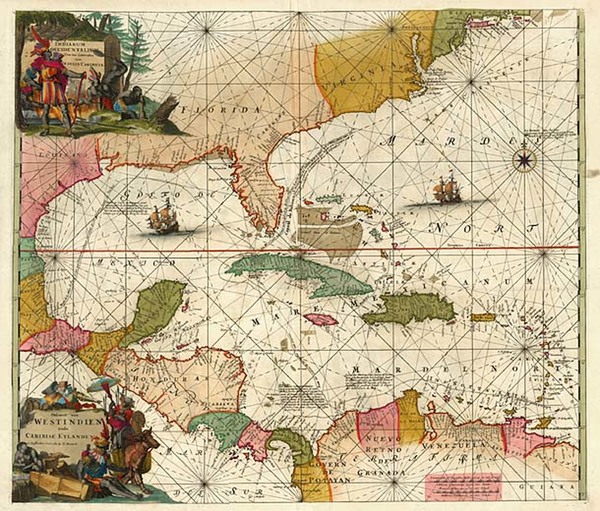 47-South, Southeast, Caribbean and Central America Map By Louis Renard