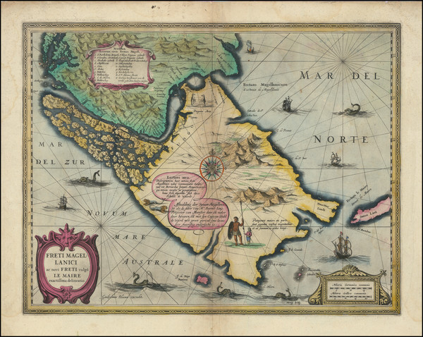 26-Polar Maps, Argentina and Chile Map By Willem Janszoon Blaeu