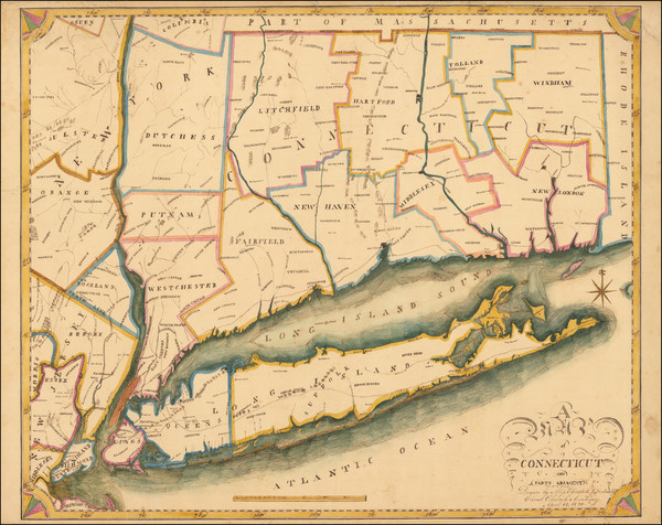 15-Connecticut Map By Elizabeth L. Treadwell