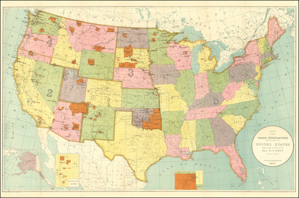 24-United States, Plains, Southwest and Rocky Mountains Map By United States Bureau of Indian Affa
