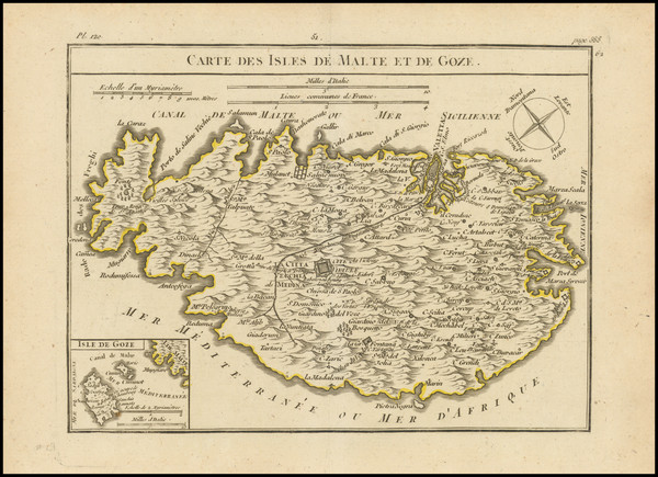 99-Malta Map By Gilles Robert de Vaugondy