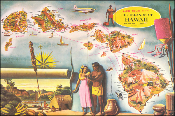 78-Hawaii, Hawaii and Pictorial Maps Map By Donn Allison