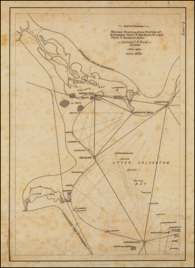 43-Texas Map By Captain C.S. Riche