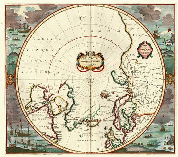 26-Northern Hemisphere, Polar Maps and Scandinavia Map By Frederick De Wit