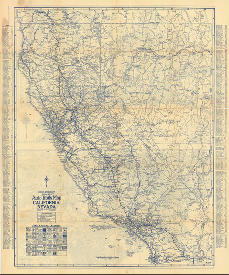 91-Nevada, California and Los Angeles Map By Rand McNally & Company