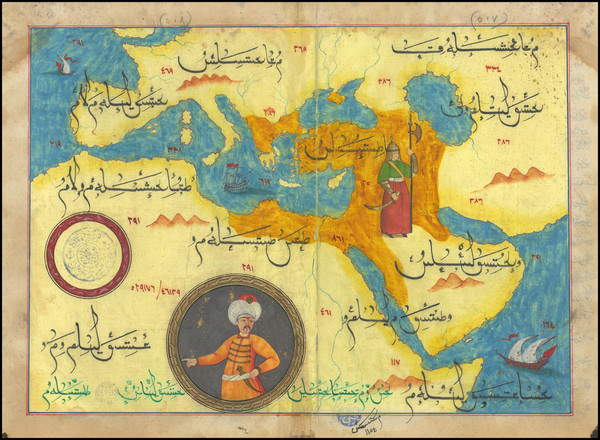 87-Europe, Mediterranean, Middle East and North Africa Map By Anonymous Ottoman-Inspired Mapmakers