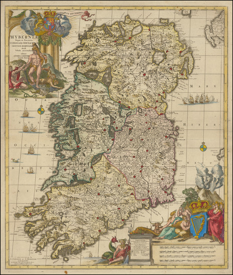 14-Ireland Map By Johannes Covens  &  Cornelis Mortier