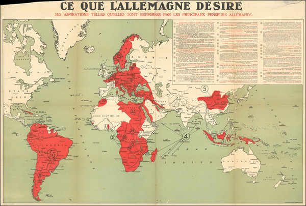 16-World and World War I Map By J. Weiner LTD