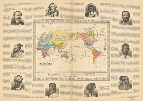 23-World and Native American & Indigenous Map By Astort Hermanos