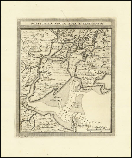 46-New York City, New York State, New Jersey and American Revolution Map By Gazzetiere Americano