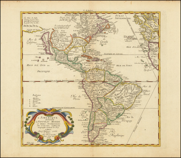 71-California as an Island and America Map By Pierre Du Val